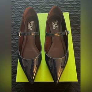 Franco Sarto Black Patent Leather Heels